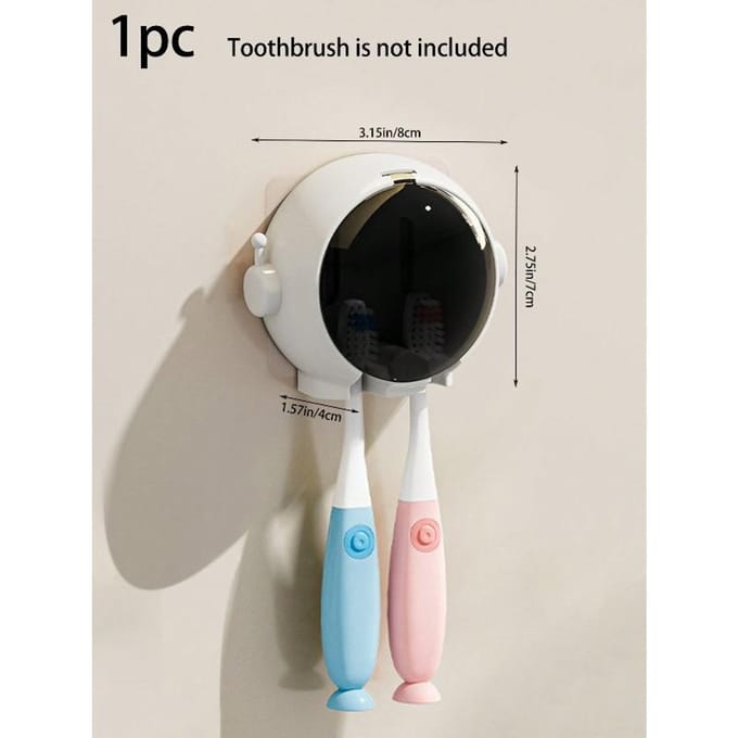 1 pièce Support de brosse à dents mignon astronaute, Design combinaison spatiale, Organisateur de brosse à dents électrique de salle de bain sans perçage White (1 Piece) multicolore
