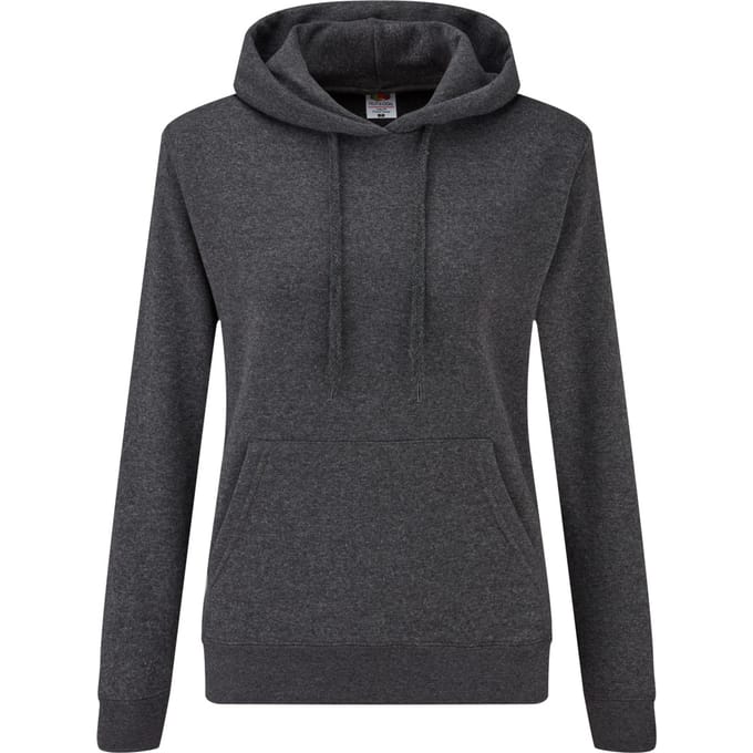 Fruit of the Loom Dames/Dames Classic Heather Hoodie (Donkergrijs)