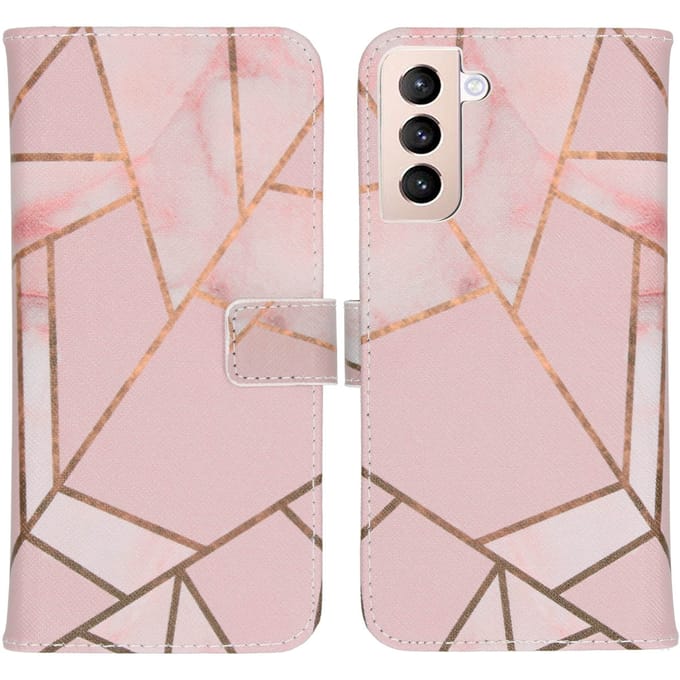 imoshion Hoesje - Geschikt voor Samsung Galaxy S21 Plus - Design Softcase Bookcase - Pink Graphic