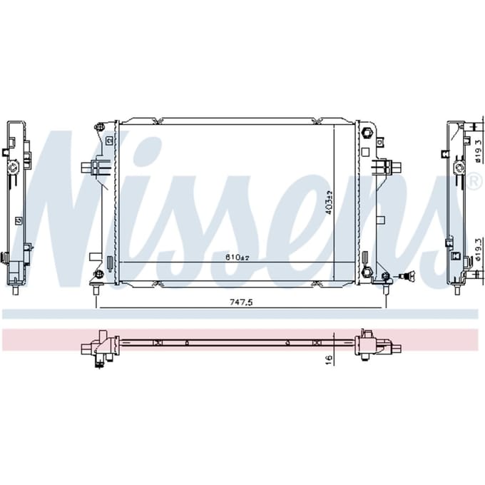 Radiator, motorkoeling NISSENS 606811