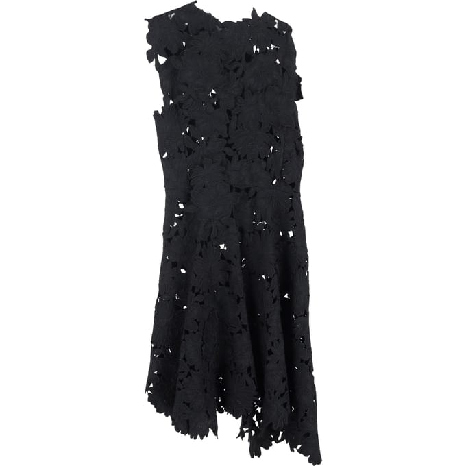 Sportmax Kant Midi-jurk in Zwart Polyester