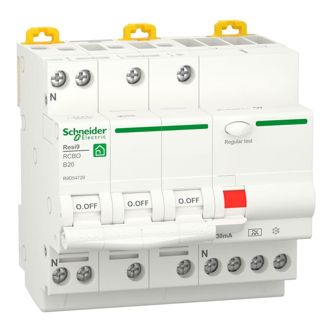Schneider Resi9 Rcbo 3P+N 20A B-Curve 30Ma 6Ka - R9D54720