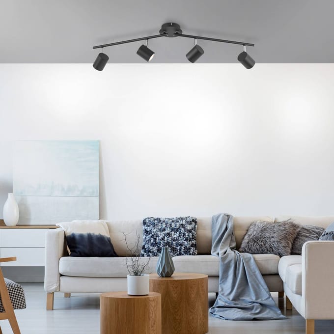 JUST LIGHT. GmbH Plafondspot Tarik GU10 4-lamps antraciet