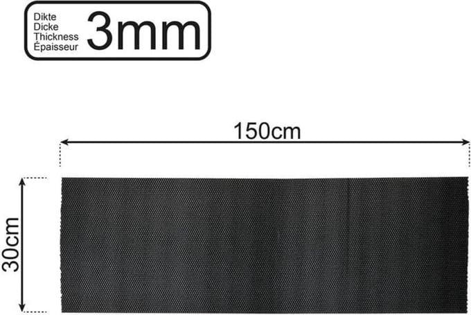 ProPlus Anti-slipmat - 150 x 30 cm - Op maat snijden - Zwart - 3 mm dikte