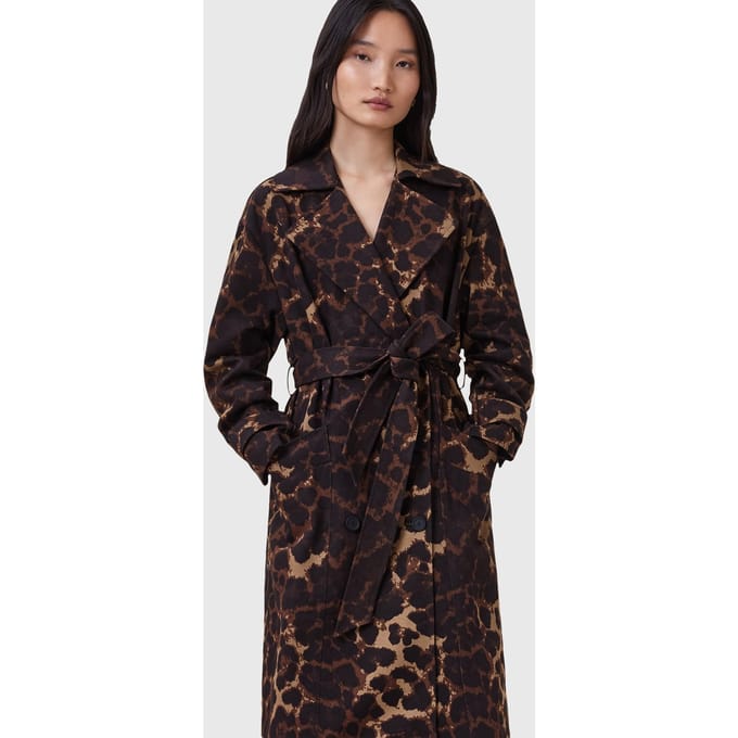 AllSaints Abel Trench Leopard Brown Taglia: 2 | Trench Outlet | Donna | Marrone