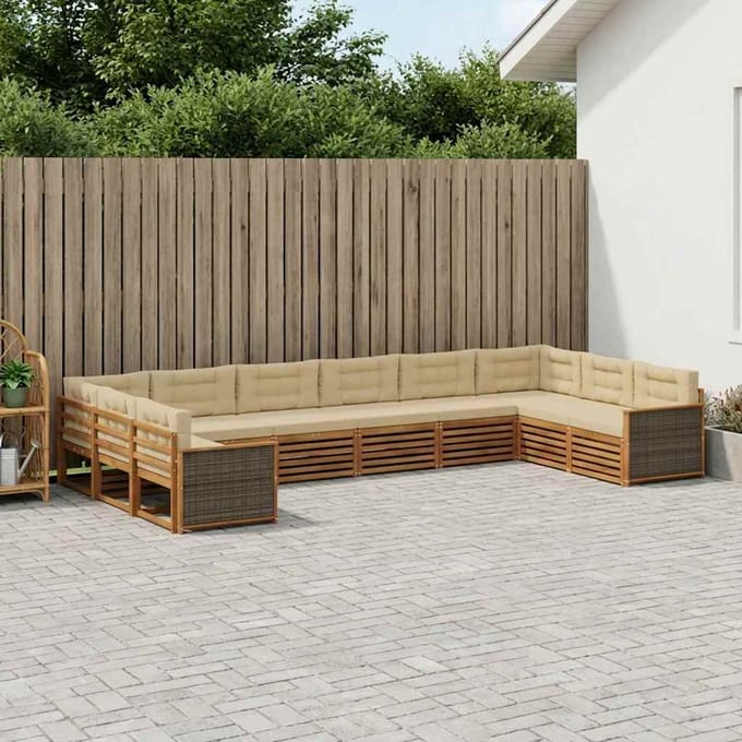 vidaXL - Sofa-Sets - 10 - st - Massief - Acacia - Hout
