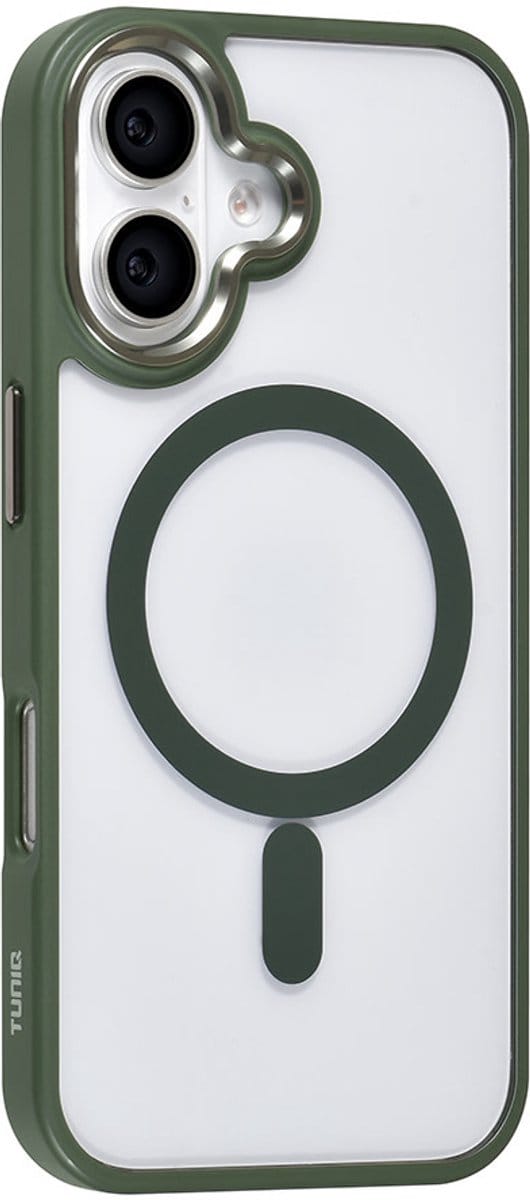 TUNIQ Back cover - iPhone 16 - Groen - MagSafe-ring - Valbescherming