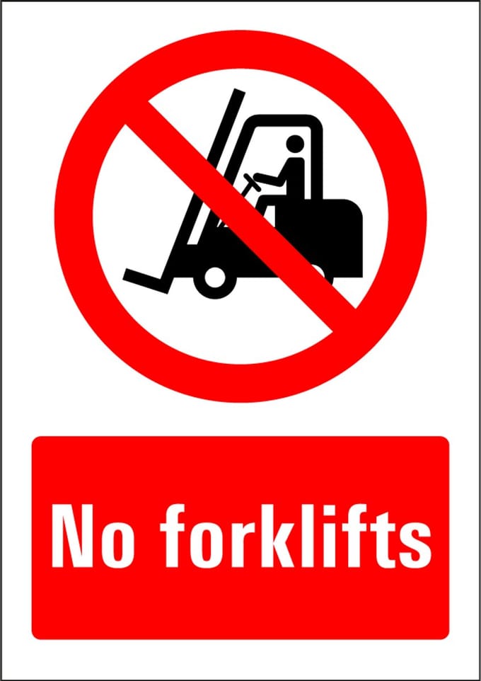No forklifts bord - kunststof 148 x 210 mm