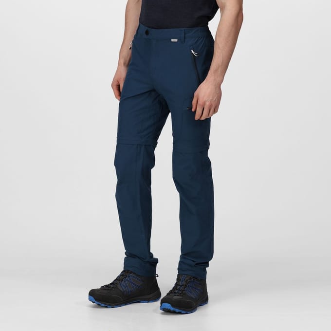 Regatta Heren Highton Zip Off Outdoorbroek Moonlight Denim Maat 58 42/32