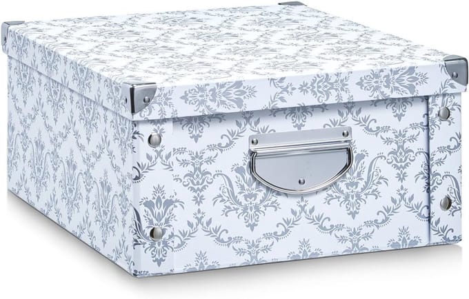Praktische Vintage Opbergdoos - Witte Kartonnen Doos 40 x 33 x 17 cm