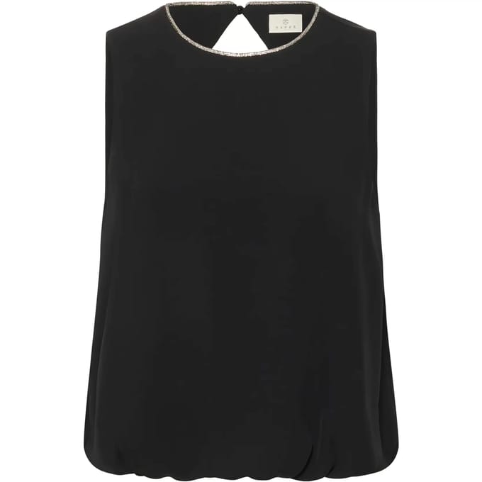 Top OLGA GLITTER KAFFE BLACK DEEP 100121