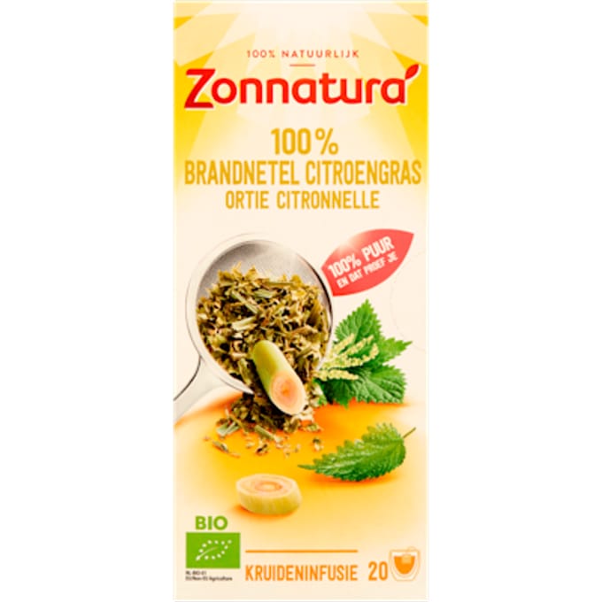 Zonnatura Thee Brandnetel-Citroengras 20 zakjes