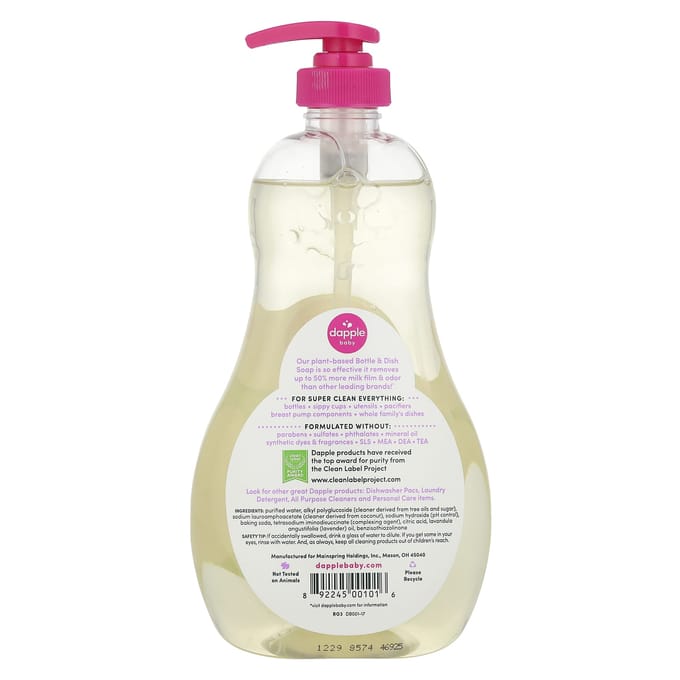 Dapple Baby, Savon pour biberons et vaisselle, Lavande douce, 16,9 fl oz (500ml) white