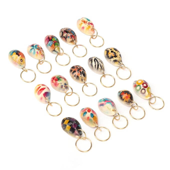 15 stuks DIY Vlecht Hanger Clips Prachtige Schelp Dreadlocks Ring Haaraccessoires Decoratie beige