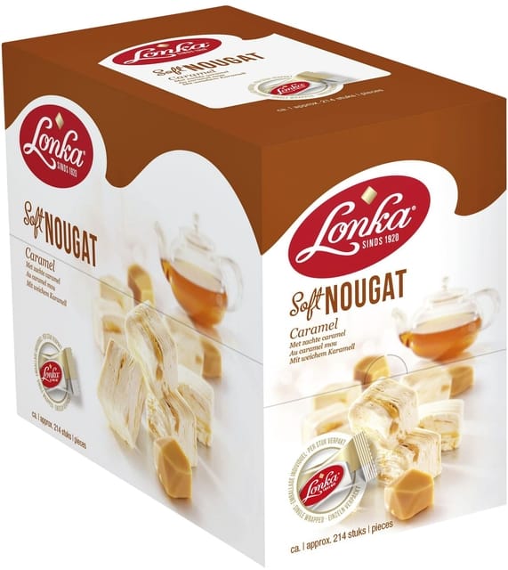 Lonka Nougat caramel - per stuk verpakt - box a 2,57kg