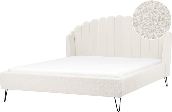 AMBILLOU - Tweepersoonsbed - Gebroken wit - 180 x 200 cm - Bouclé