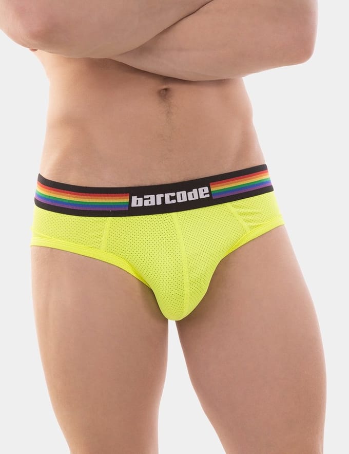 Barcode Berlin Pride Brief Neongreen - MAAT XXL - Heren Ondergoed - Slip voor Man - Mannen Brief