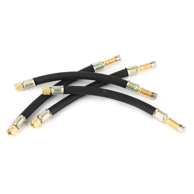 4 stuks Bandventielverlengadapter Transfer Flexibele Opblaasslang Auto Universeel 190mm black