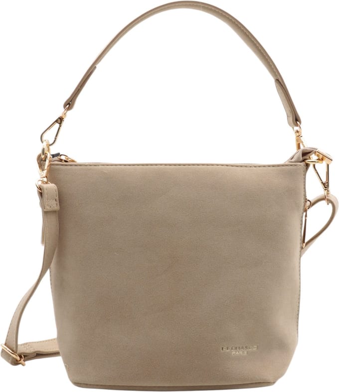 Flora & Co - trendy handtas - suede look - beige