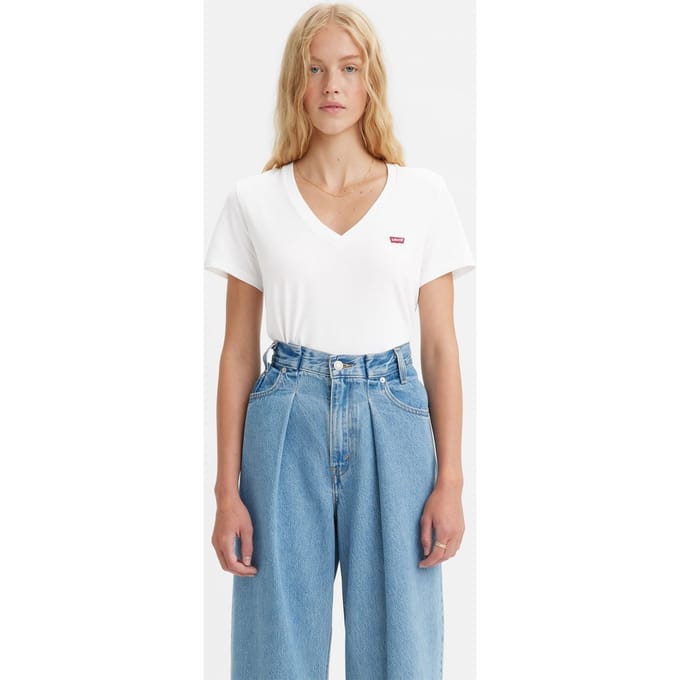 Levi's Perfect V-neck Tee Maat: M | Tops Outlet | Dames | Wit