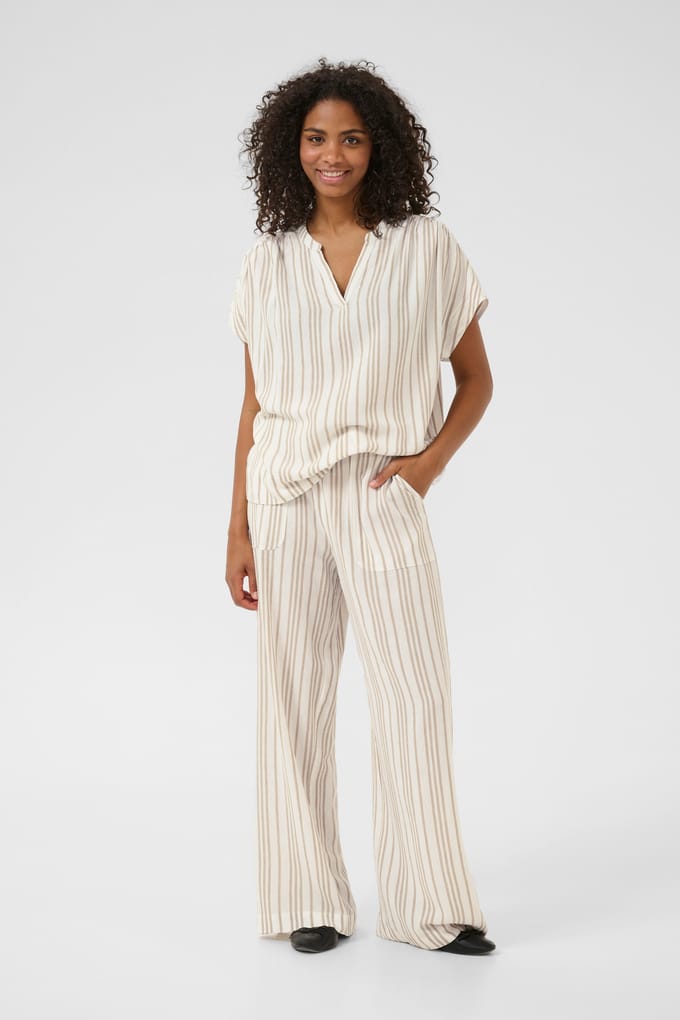 Pants Suiting Relaxed fit Chalk / Chinchilla Stripe offwhite