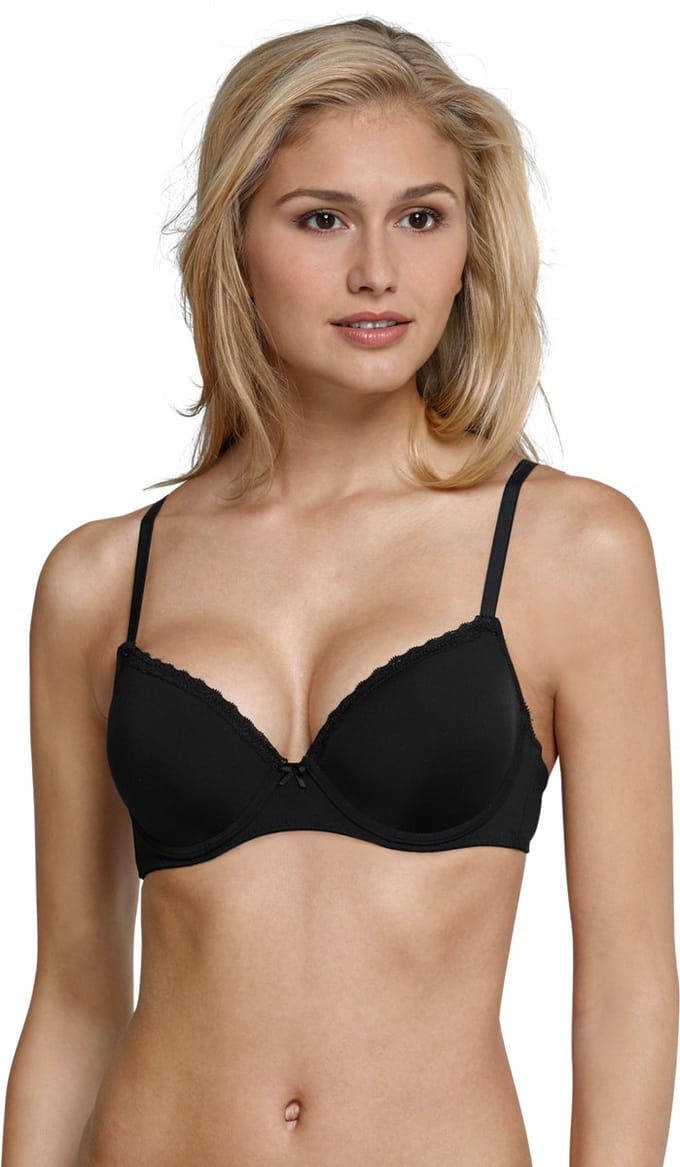 Schiesser Push Up - Beugel BH met kant - 85C - Zwart