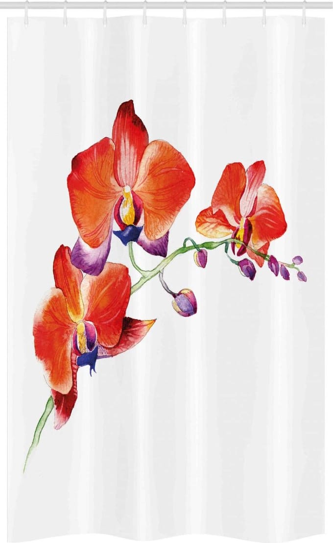 ABAKUHAUS Douchegordijn – Orchideeëntak – 120 x 180 cm – polyester