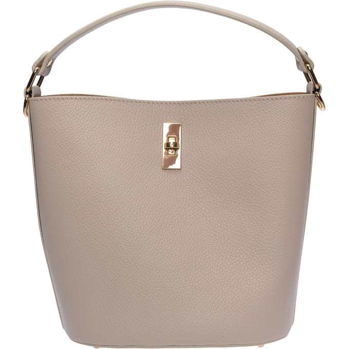 Luisa Vannini Beige Rundleer Tas