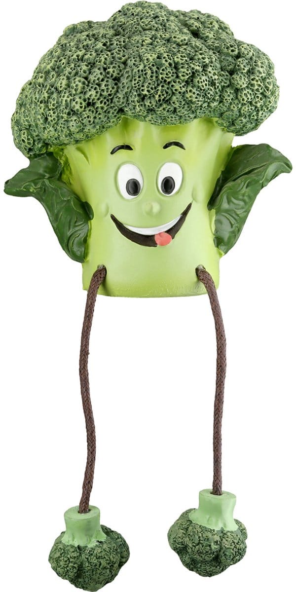 Broccoli gezicht poppetje - rand zittend beeld