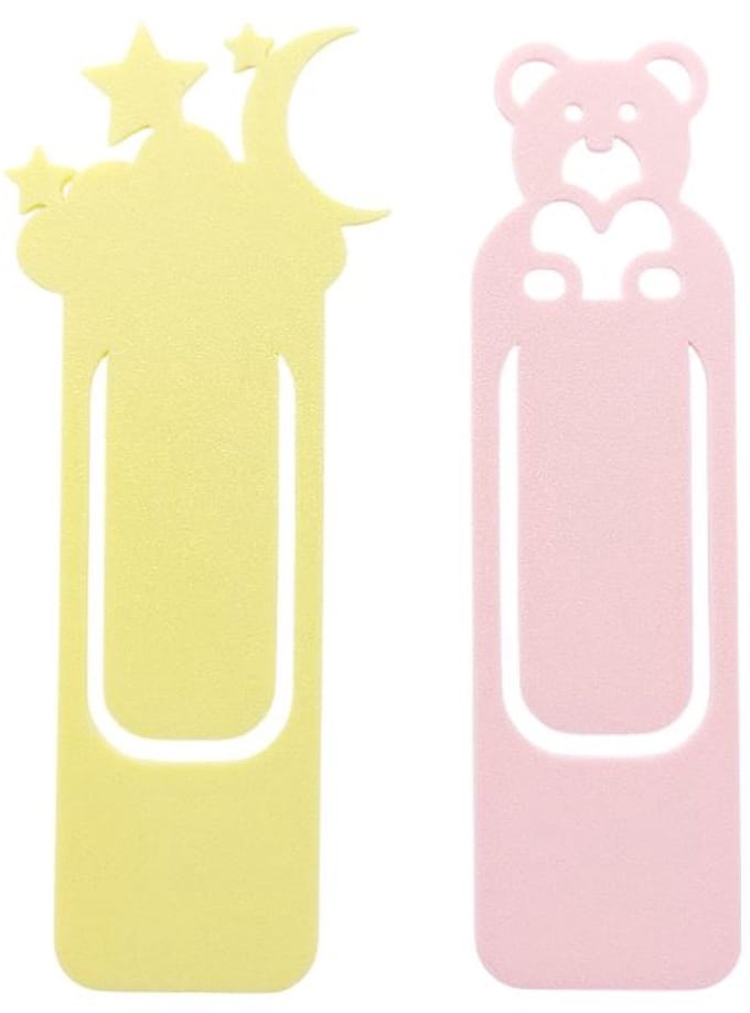Boekenlegger - bladwijzer - bookmark - kinderboek teddy roze geel