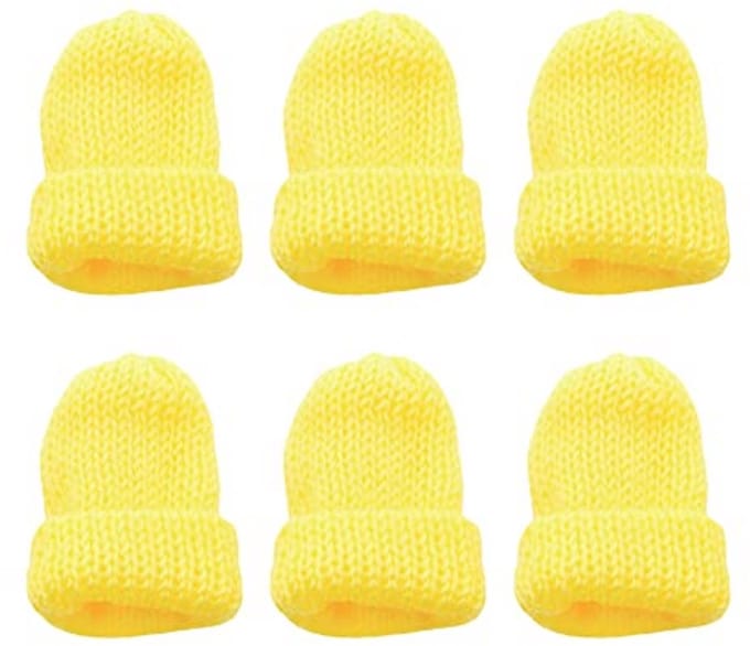 Set van 6 kleurrijke gebreide eierwarmers voor ontbijt