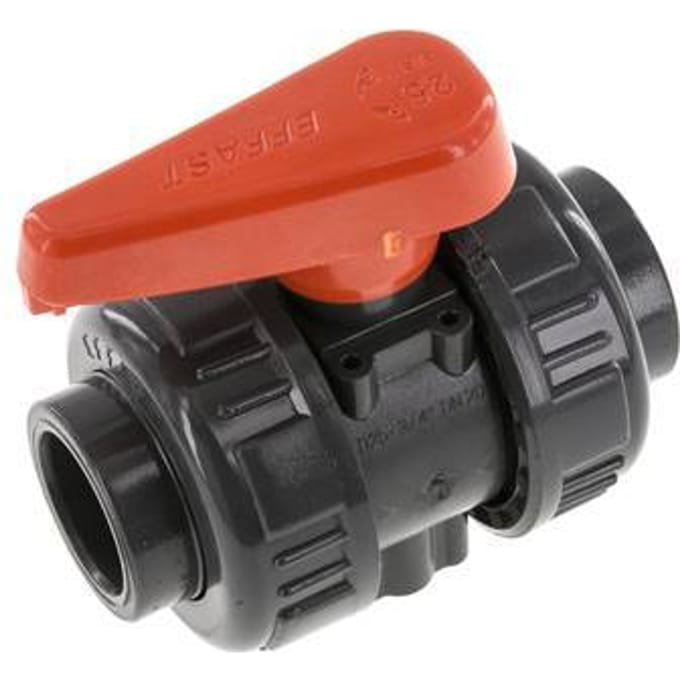 PVC 2-weg Kogelkraan Dubbele Wartel 25 mm Sok FKM