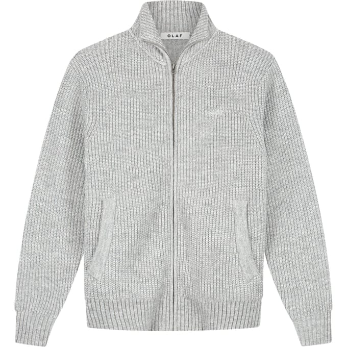 Olaf Signature Zip Knitted Sweaters Grijs M260706