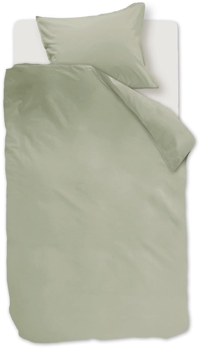 Linolux Dekbedovertrek Washed Cotton Green 1 persoons