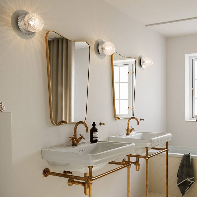Nuura Liila 1 Wand-/ Plafondlamp Zilver & Helder Glas Medium