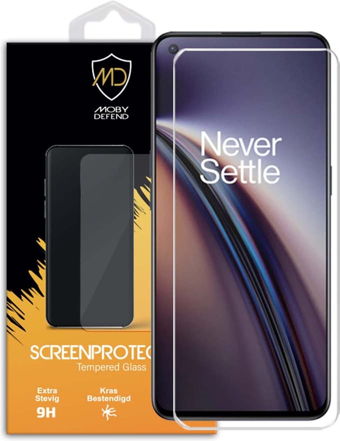 MobyDefend Screenprotector - Geschikt voor OnePlus Nord CE 2 - Case-Friendly Screensaver - Gehard Glas