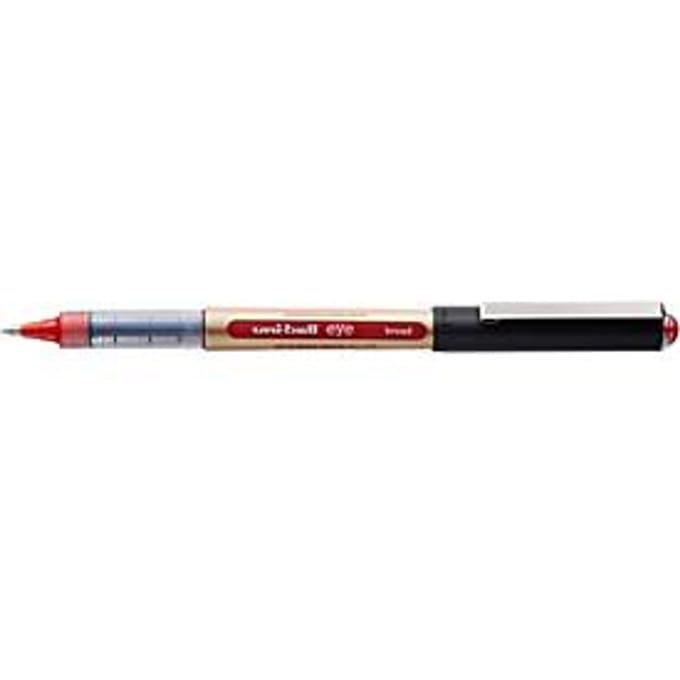 Rollerball Uni-ball oog, onuitwisbaar, 12 stuks, 0,65 mm, rood