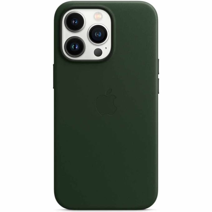 Leather Backcover MagSafe voor de Apple iPhone 13 Pro - Sequoia Green