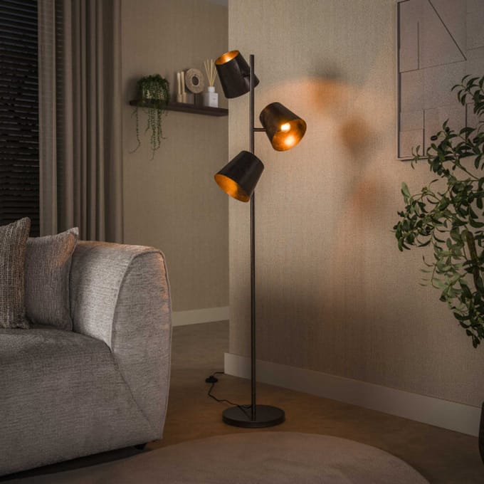 Hoyz Collection - Vloerlamp Kinetic - Bruin - 40x40x167 cm
