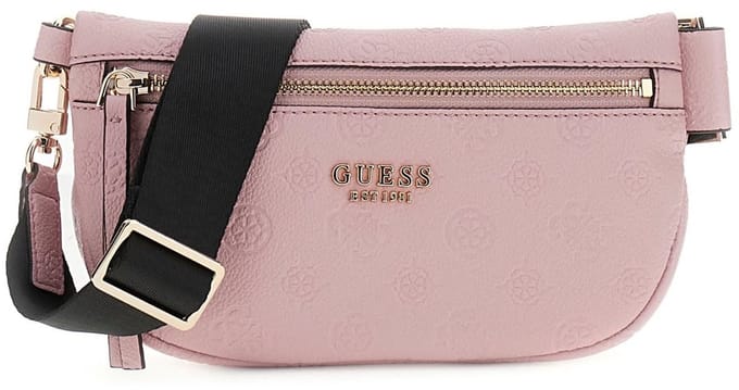 GUESS schoudertas Devon Sling Rose Logo oud roze