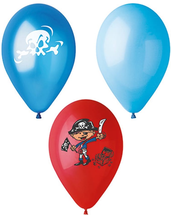 12x 6 Ballonnen Ø 29 cm assorti kleuren Pirates