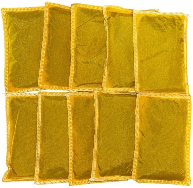 Pittenzak Effen Geel 15x10 cm set van 10 stuks