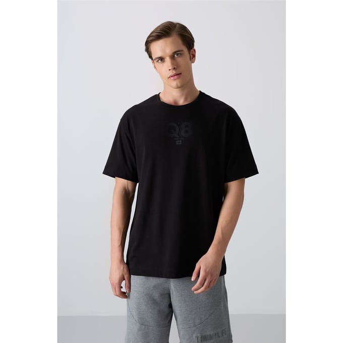 Overmaat Geprinte Logo Rundhals T-shirt