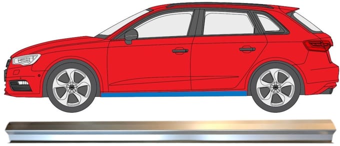 Reparatie dorpel onderste deel voor Audi A3 8V 2012-2020 / Links
