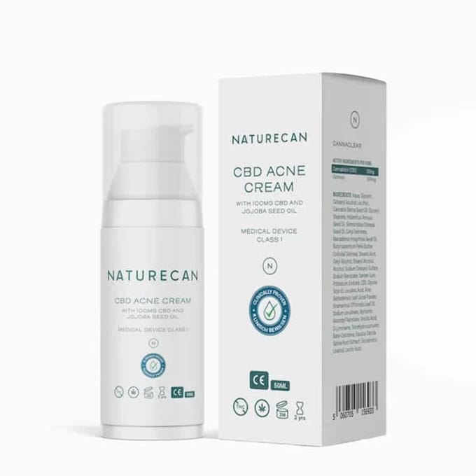 Naturecan CBD Acne Crème - 50 ml - Breedspectrum CBD - THC-vrij