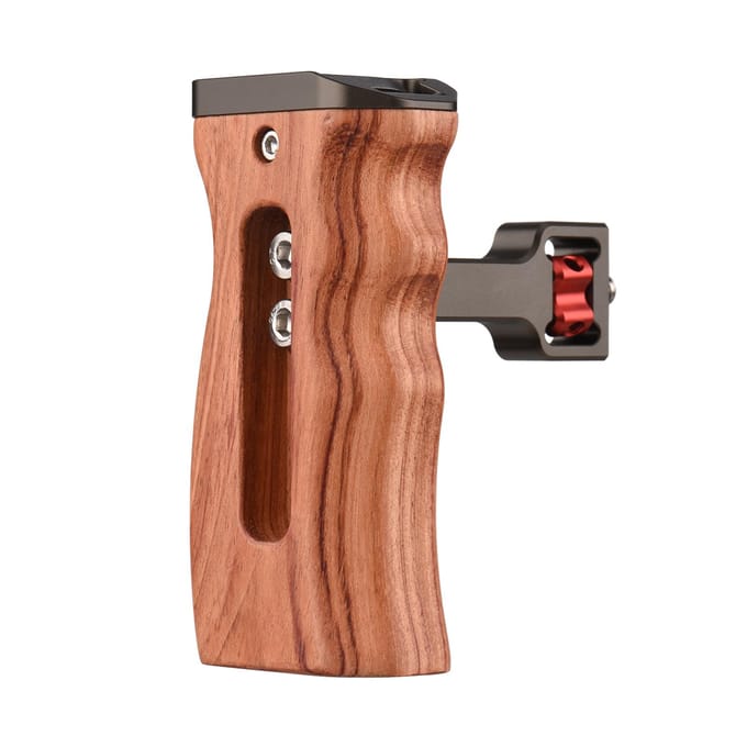 Poignée de Cage de caméra en bois réglable, poignée latérale gauche/droite, vis de 3/8 pouces, support de style ARRI avec 1 4 screw noir