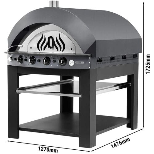 GGM Gastro Gas Pizzaofen - 9x 25cm - Manuell - Anthrazit - inkl. Untergestell