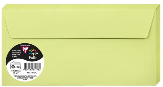 Stuifmeel van Clairefontaine enveloppe DL, knop groen
