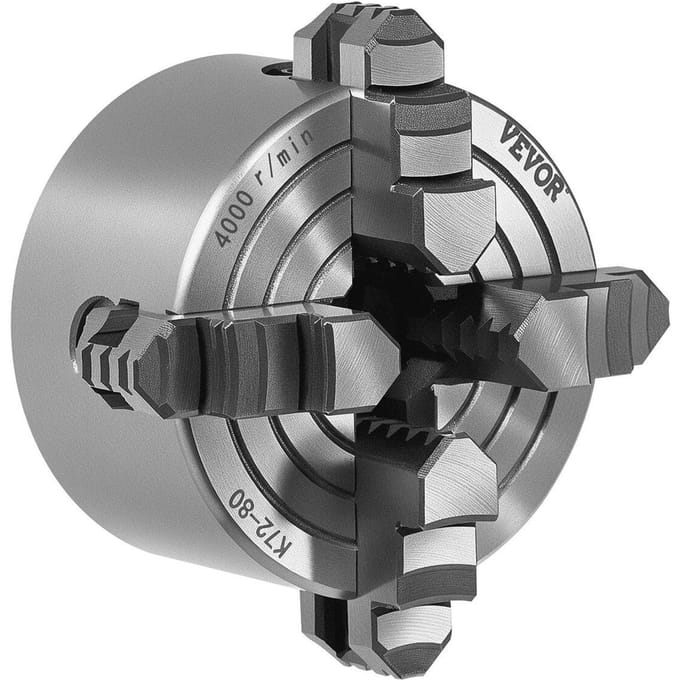Mandrin de tour 3 pouces à 4 mors auto-centreur pour tour, perceuse, fraiseuse