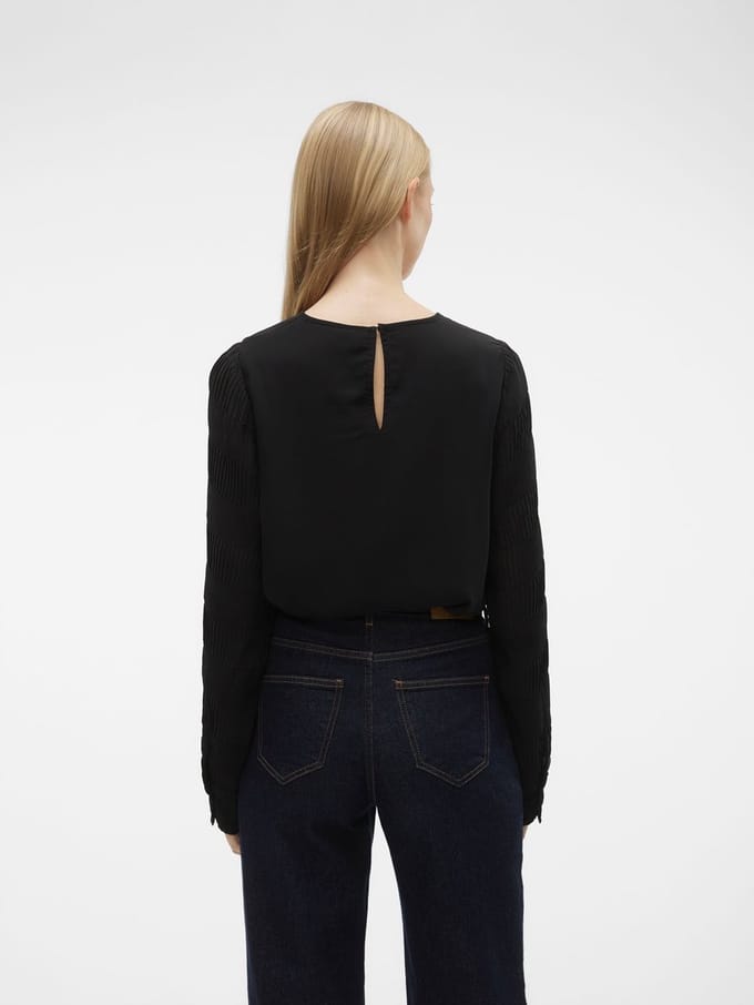 Vero Moda Skylar Ls Top Black ZWART L
